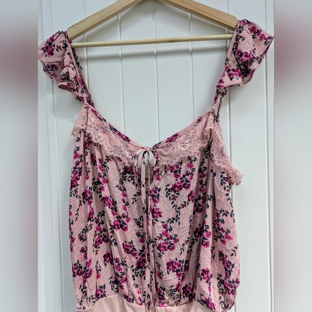 Intimately Free People Pink Floral Bodysuit with Tie Front - Take It Away - Picture 10 of 10